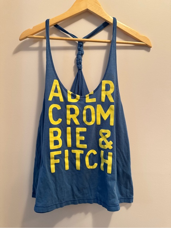 Abercrombie & Fitch Tops - Abercrombie & Fitch Vintage Blue Graphic Racerback Braided Back Detail Size M